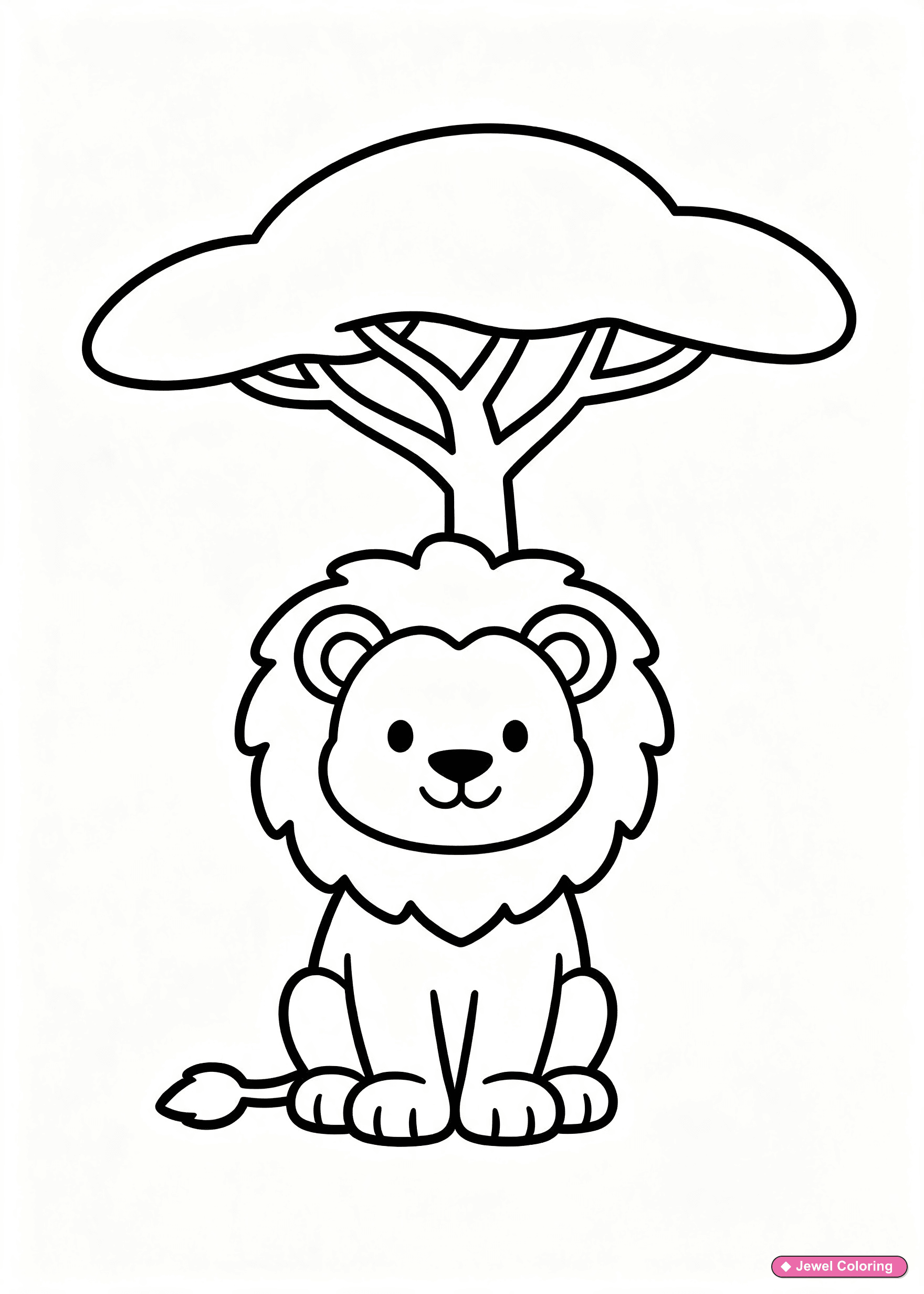Lion Cub Coloring Page printable animals coloring page