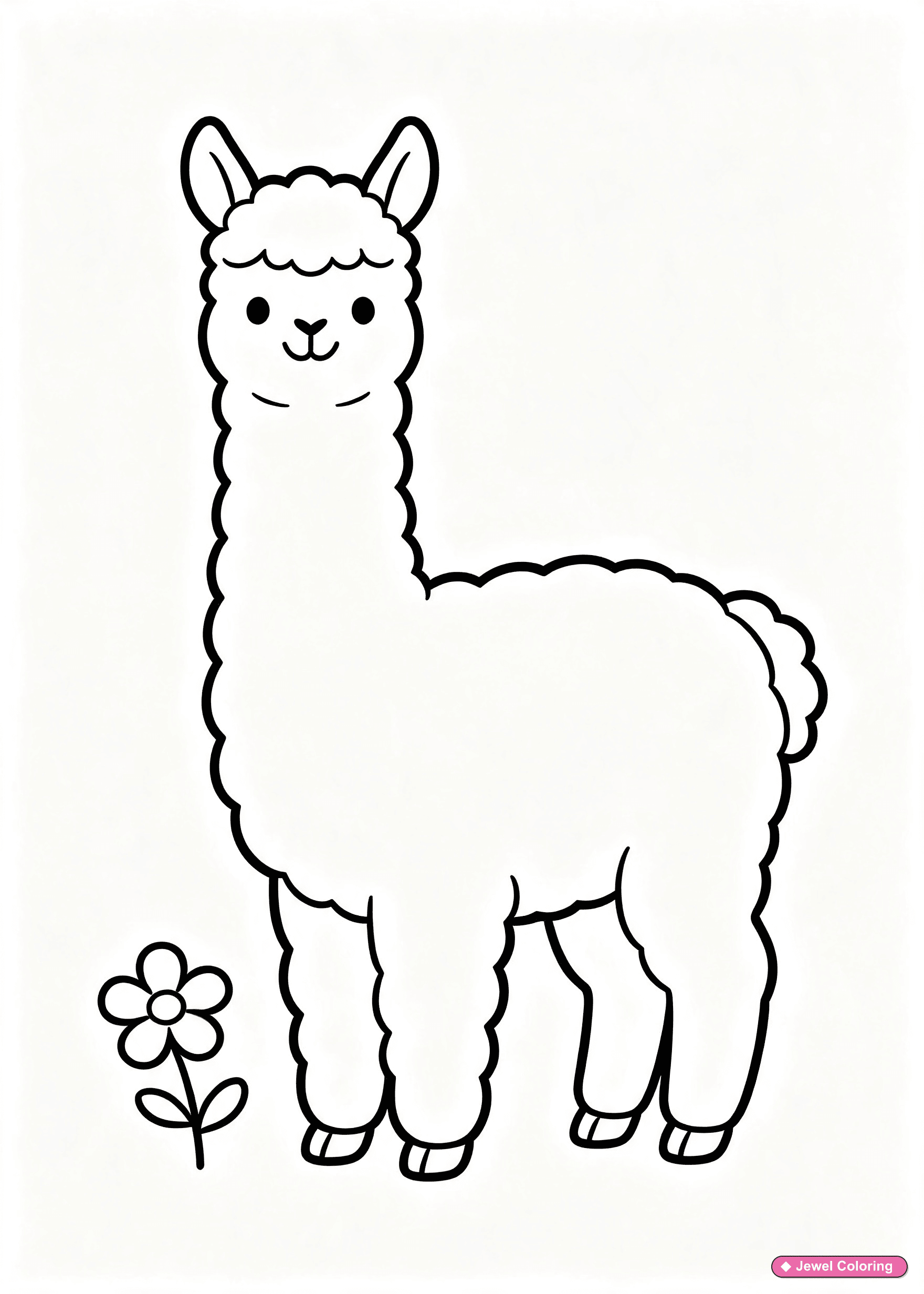 Llama Coloring Page printable animals coloring page