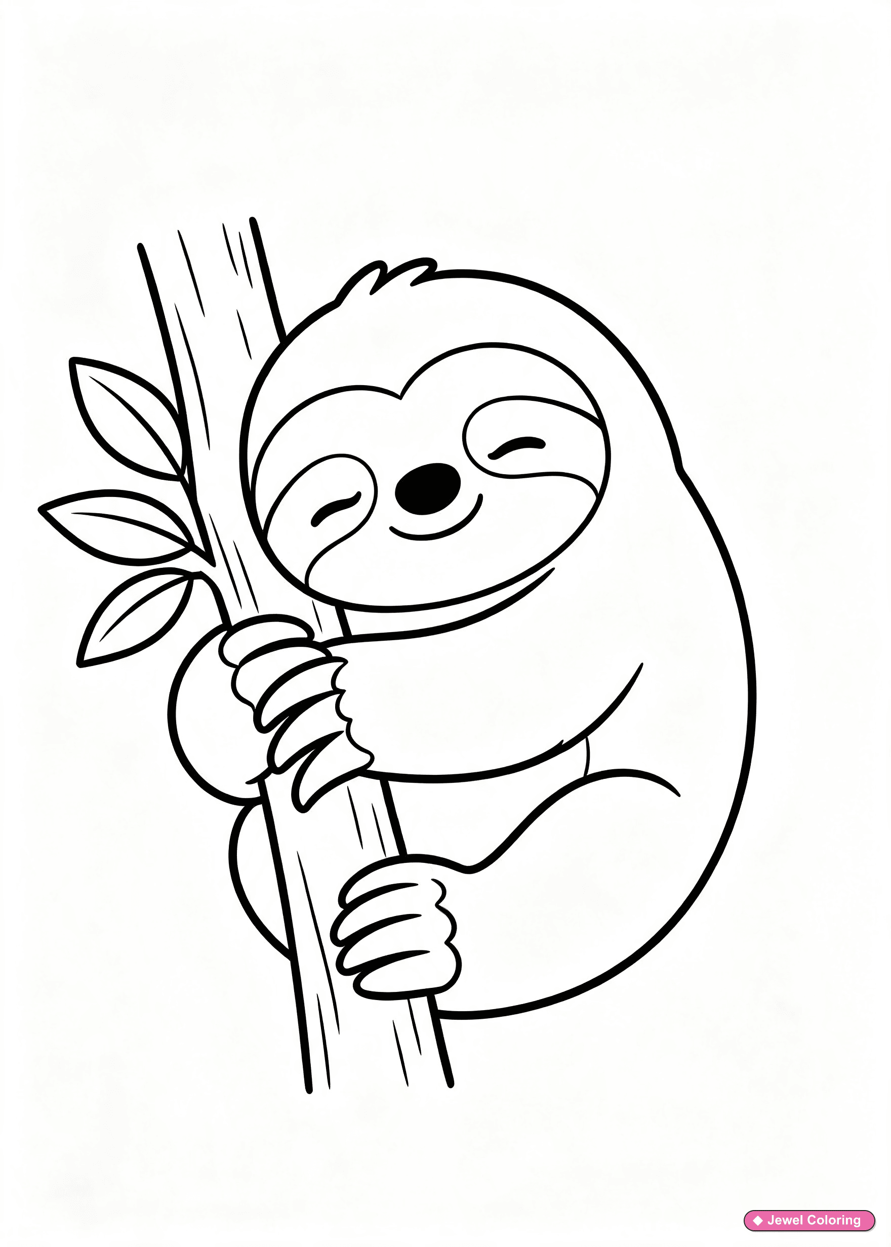 Sloth Coloring Page printable animals coloring page