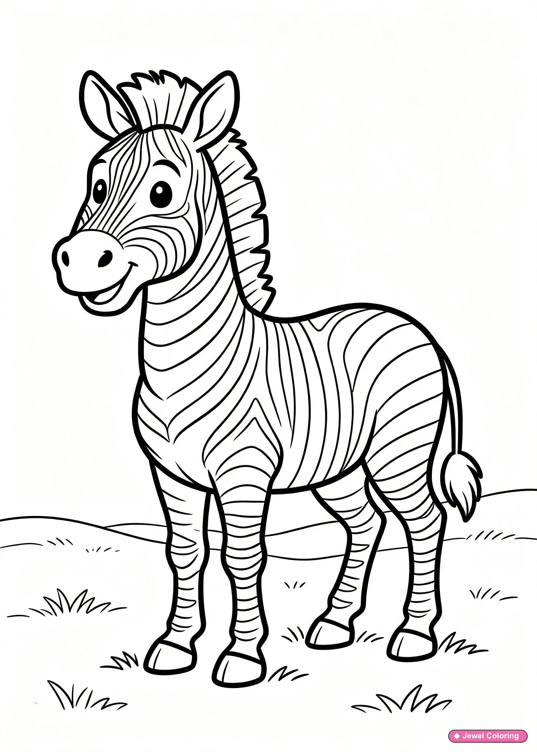 Zebra Coloring Page printable animals coloring page