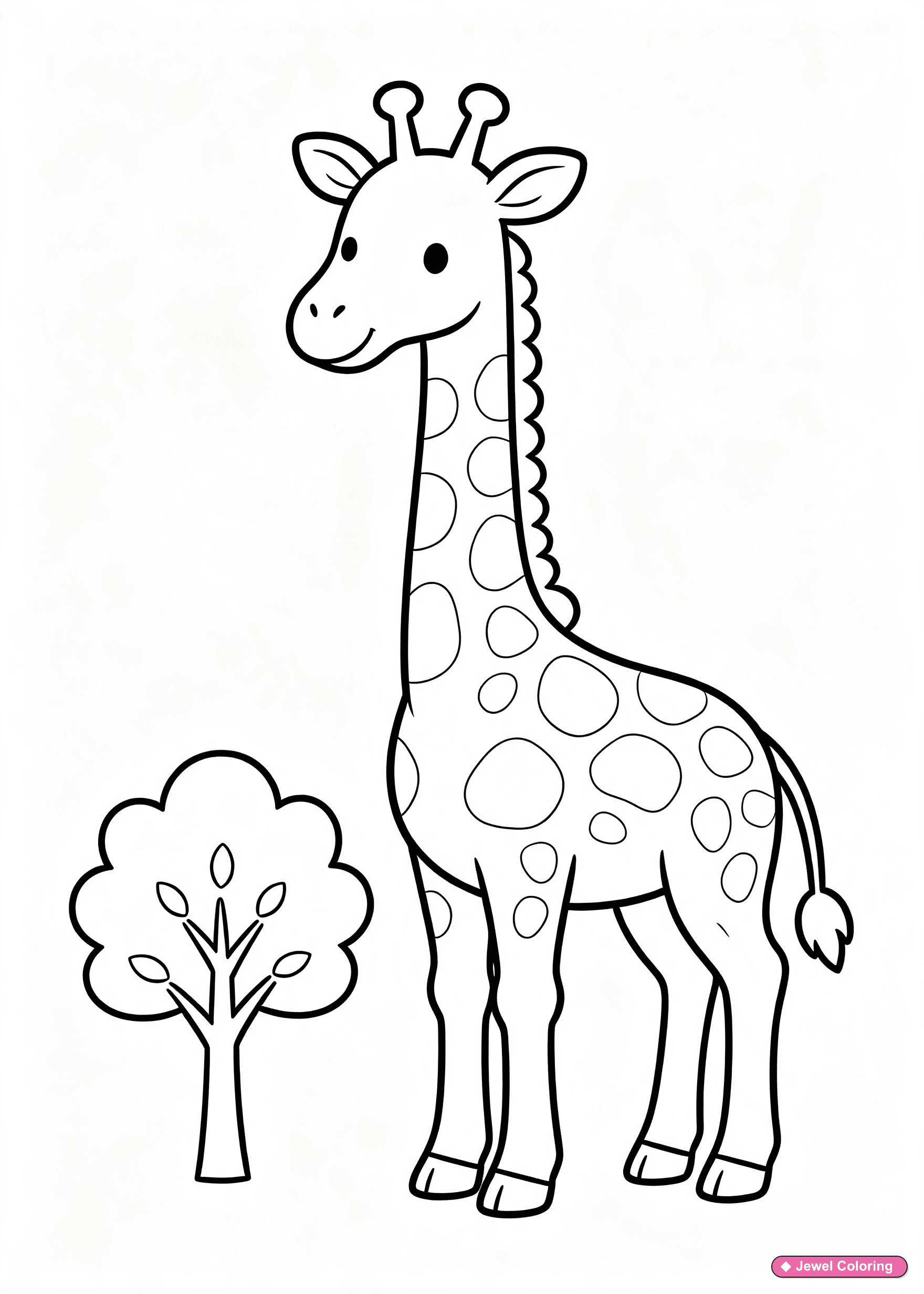 Zoo Giraffe Coloring Page printable animals coloring page
