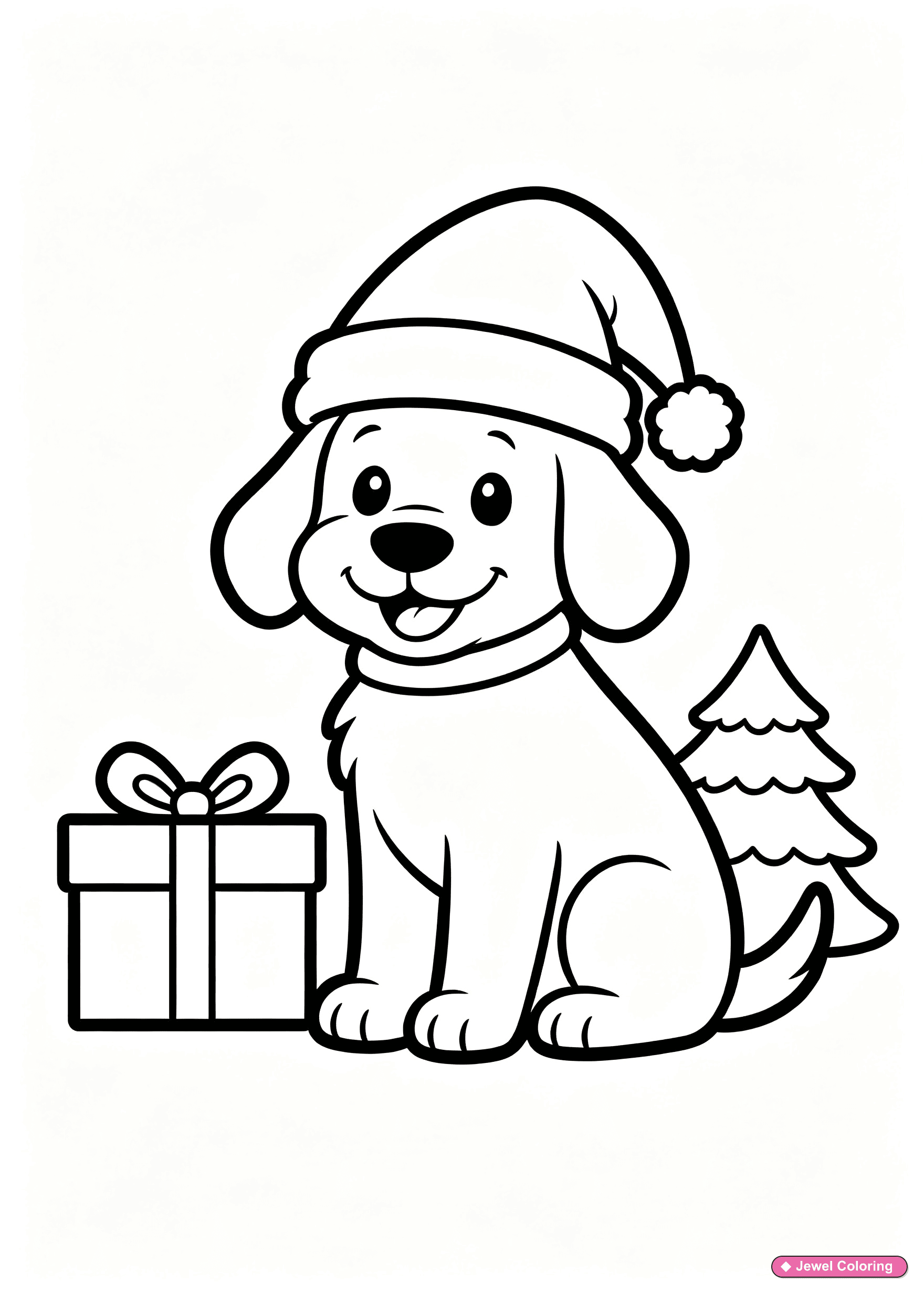 Christmas Dog Coloring Page printable dogs coloring page