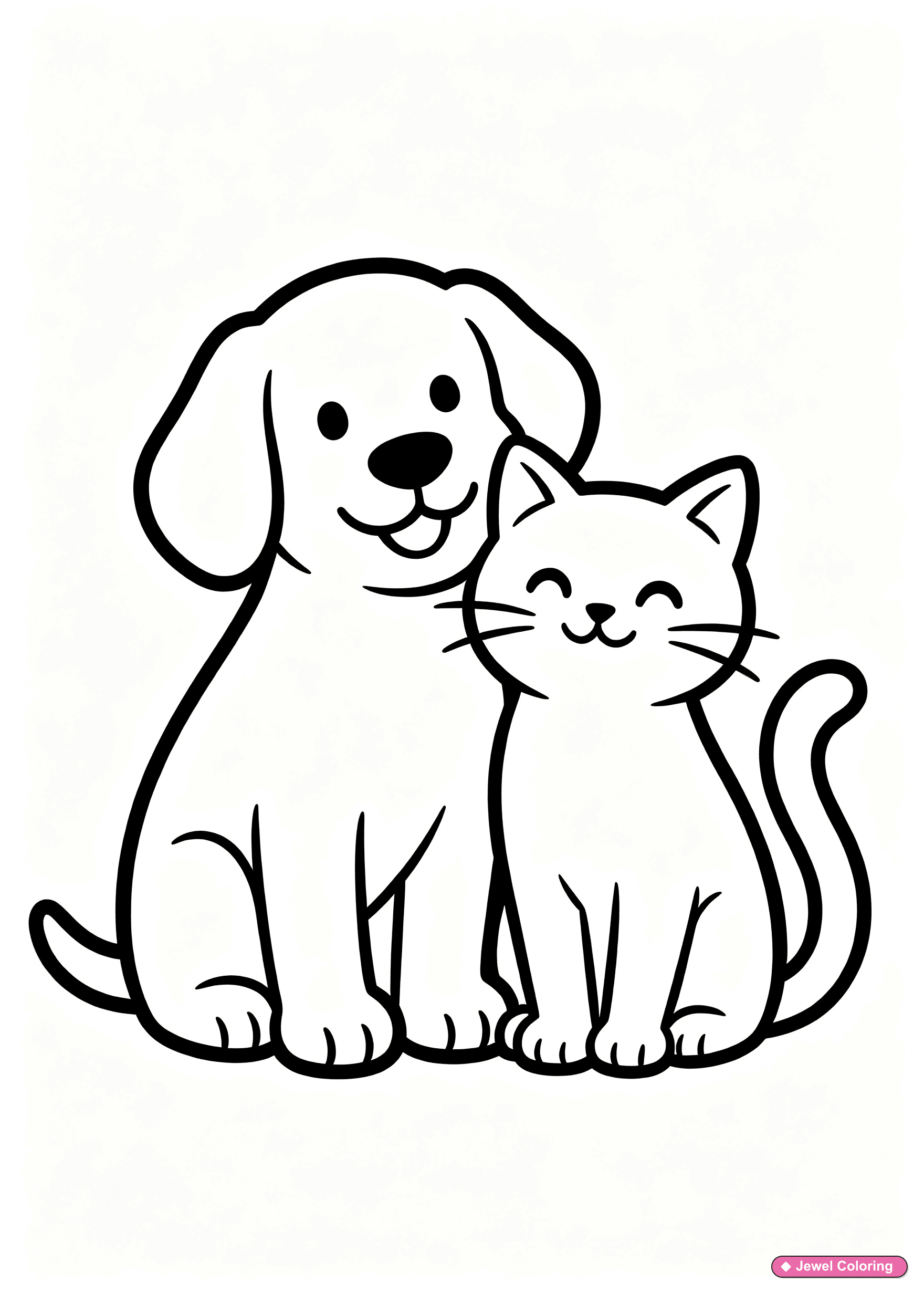 Dog And Cat Coloring Page printable dogs coloring page