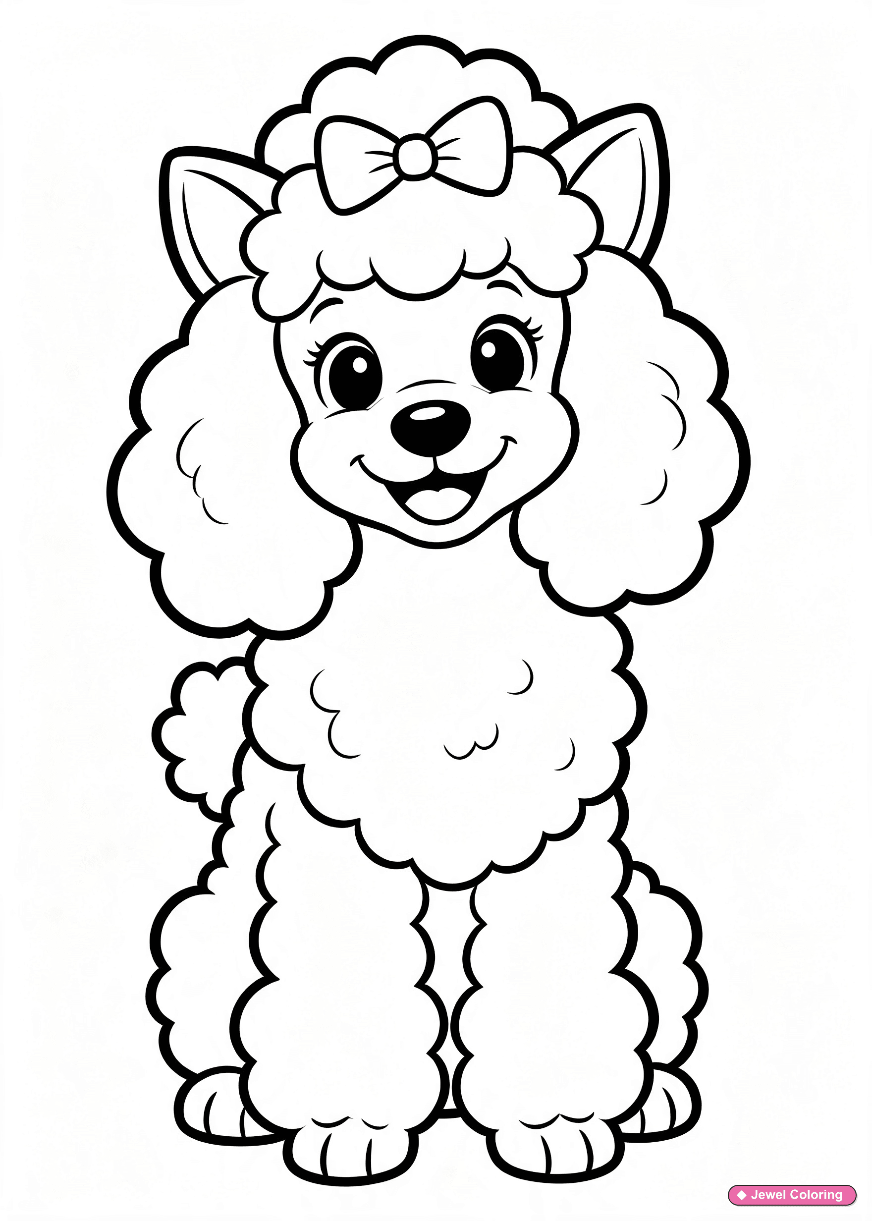 Poodle Dog Coloring Page printable dogs coloring page