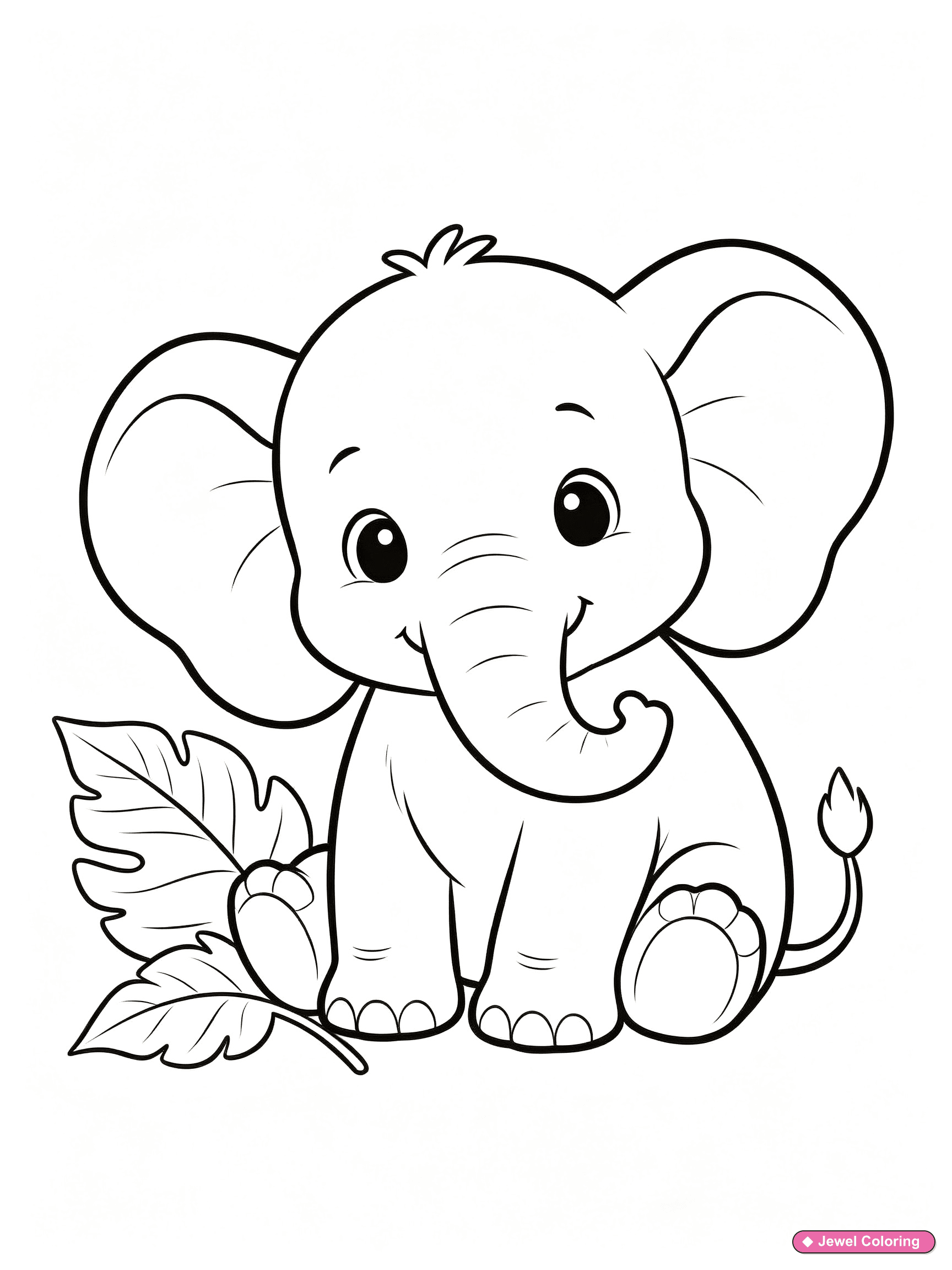 Elephants coloring page preview