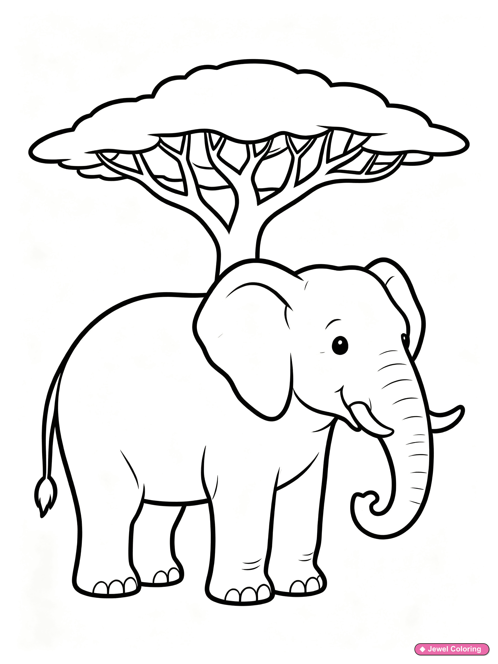 Elephant Savanna Coloring Page printable elephants coloring page