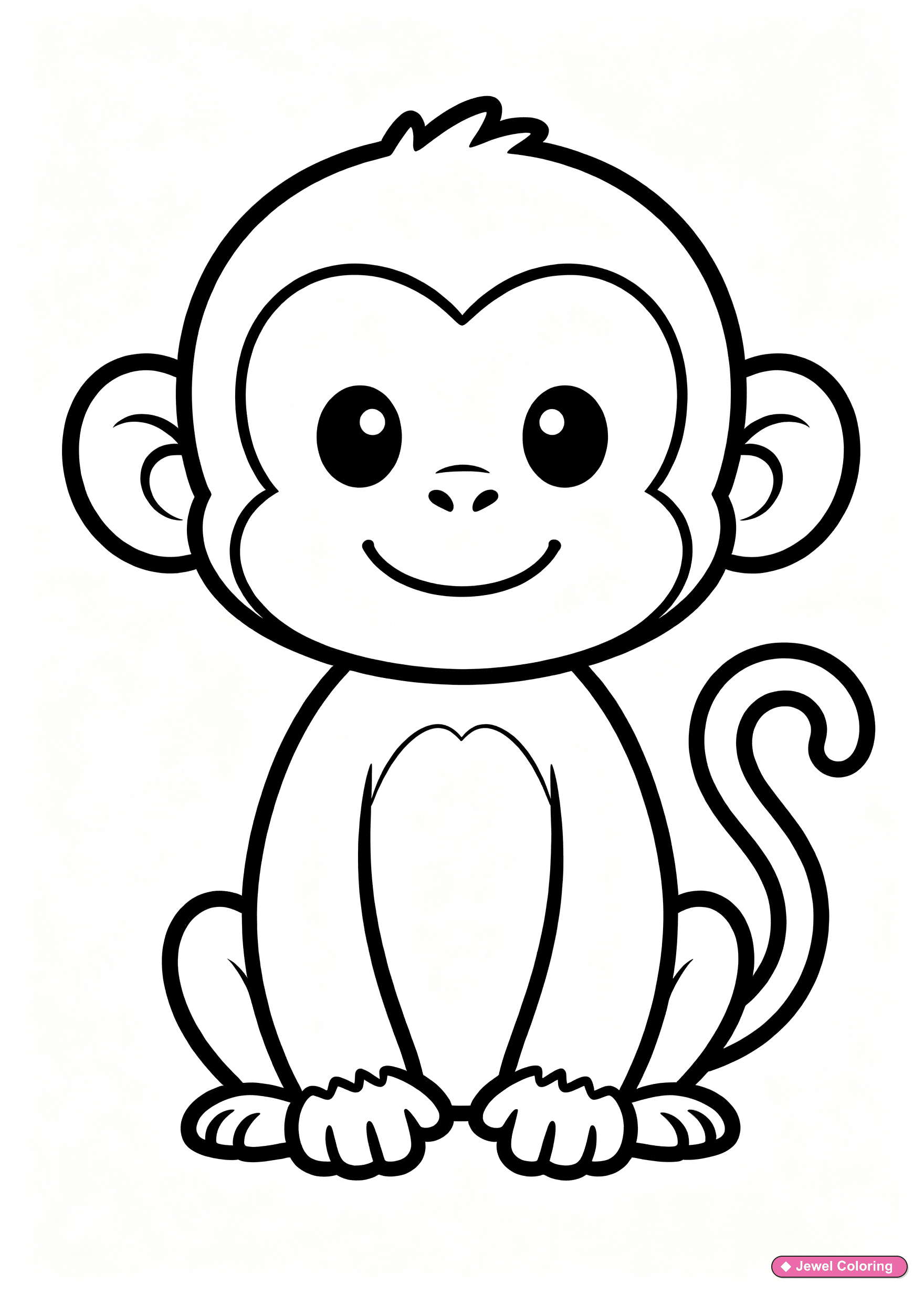 Monkeys coloring page preview