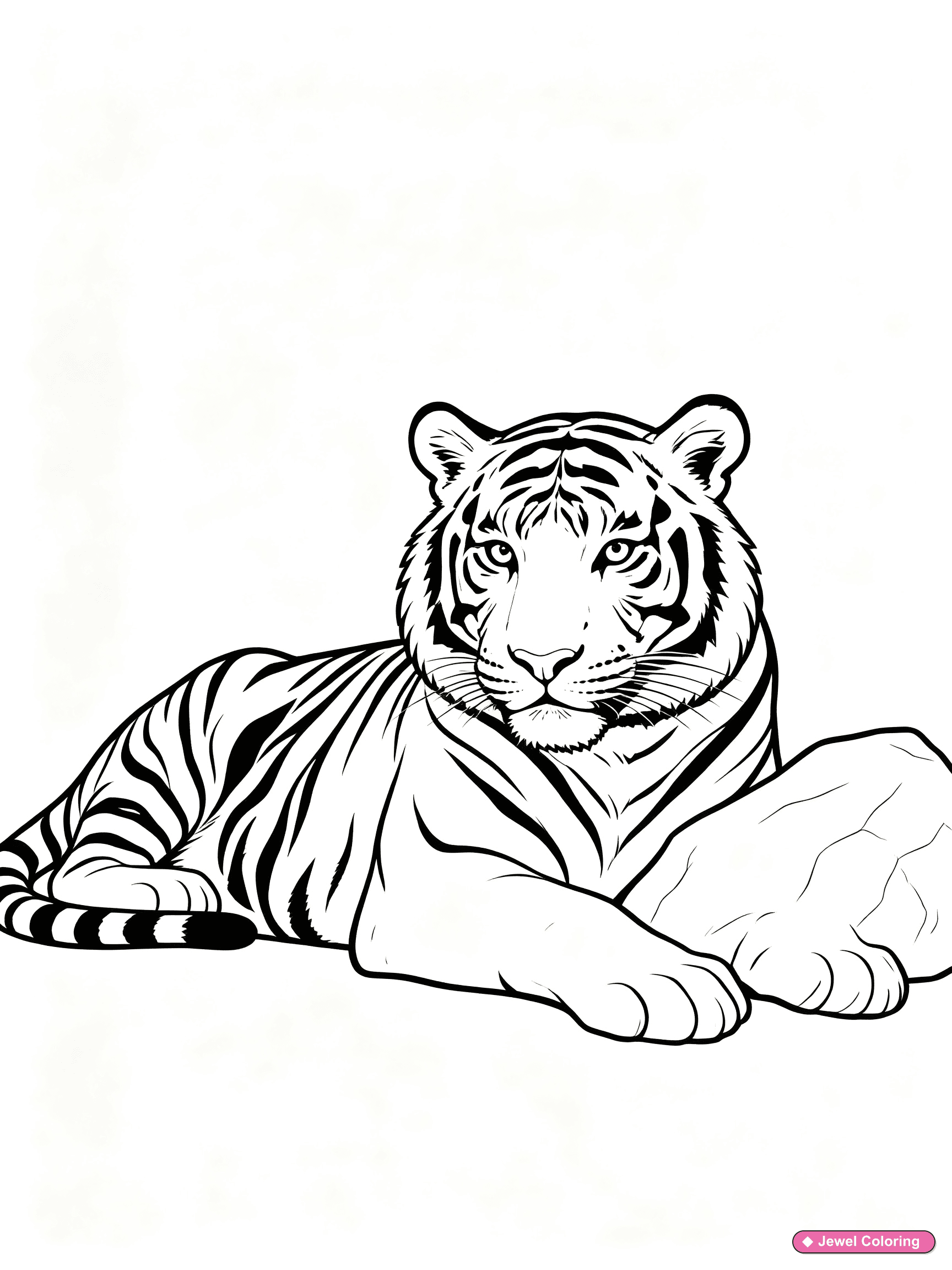 Resting Tiger Coloring Page printable tigers coloring page