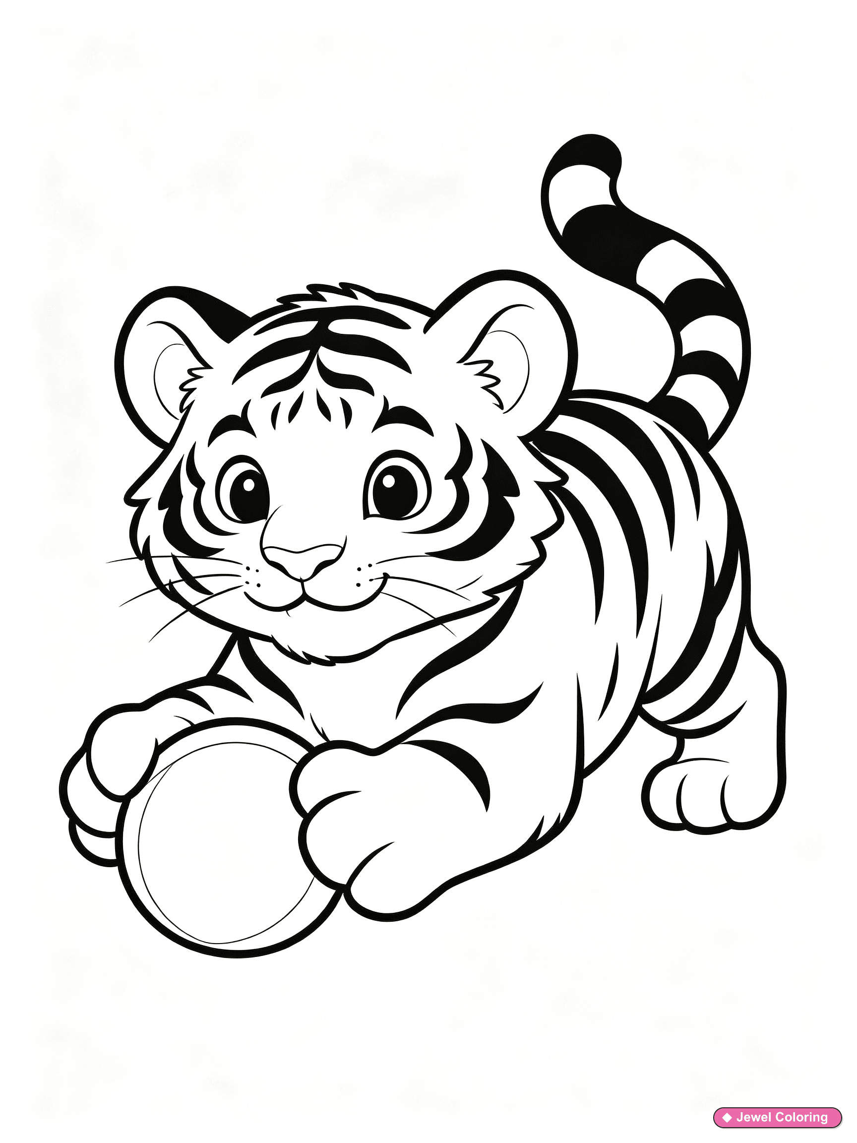 Tiger Cub Ball Coloring Page printable tigers coloring page