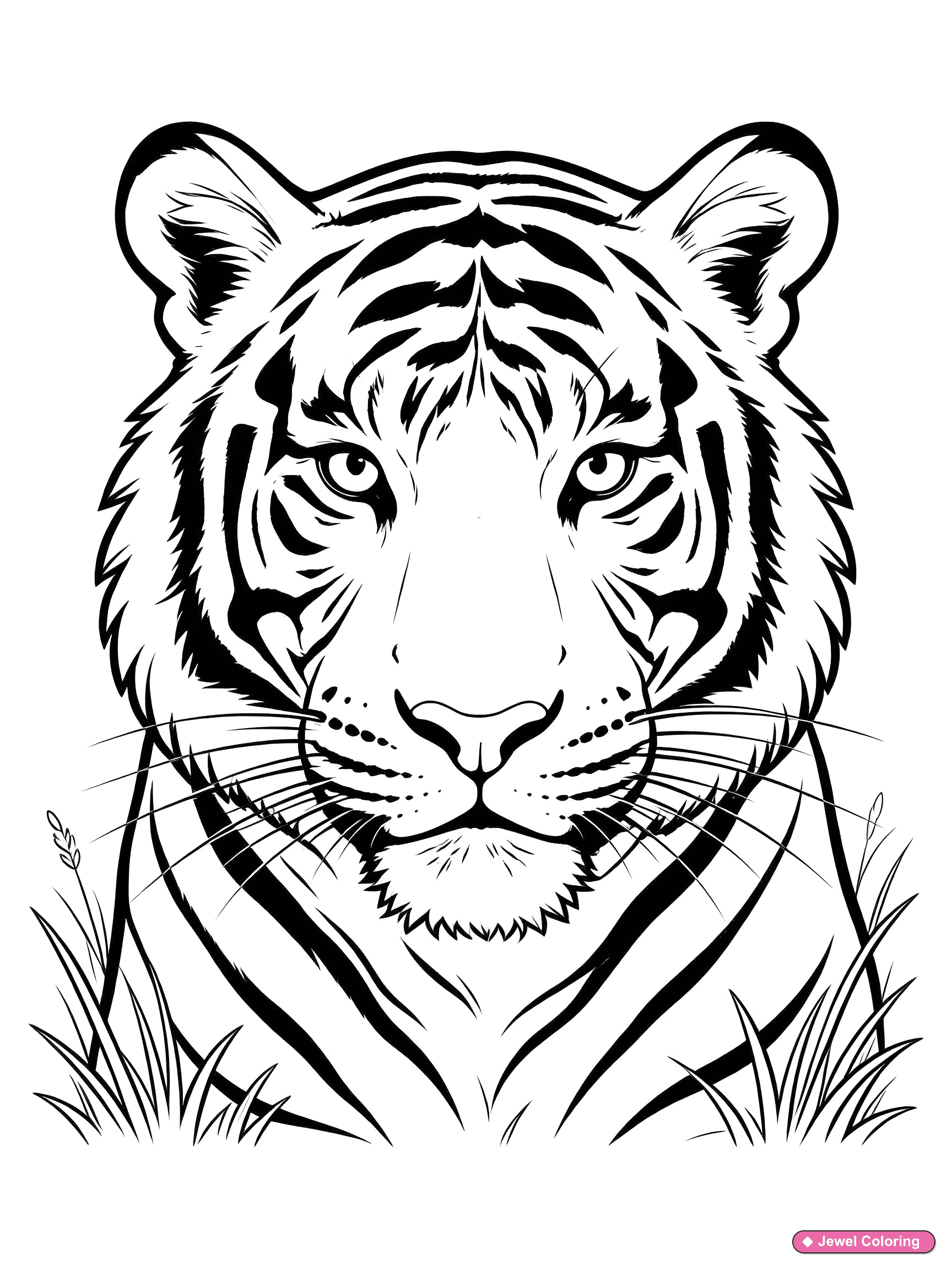 Tiger Face Coloring Page printable tigers coloring page