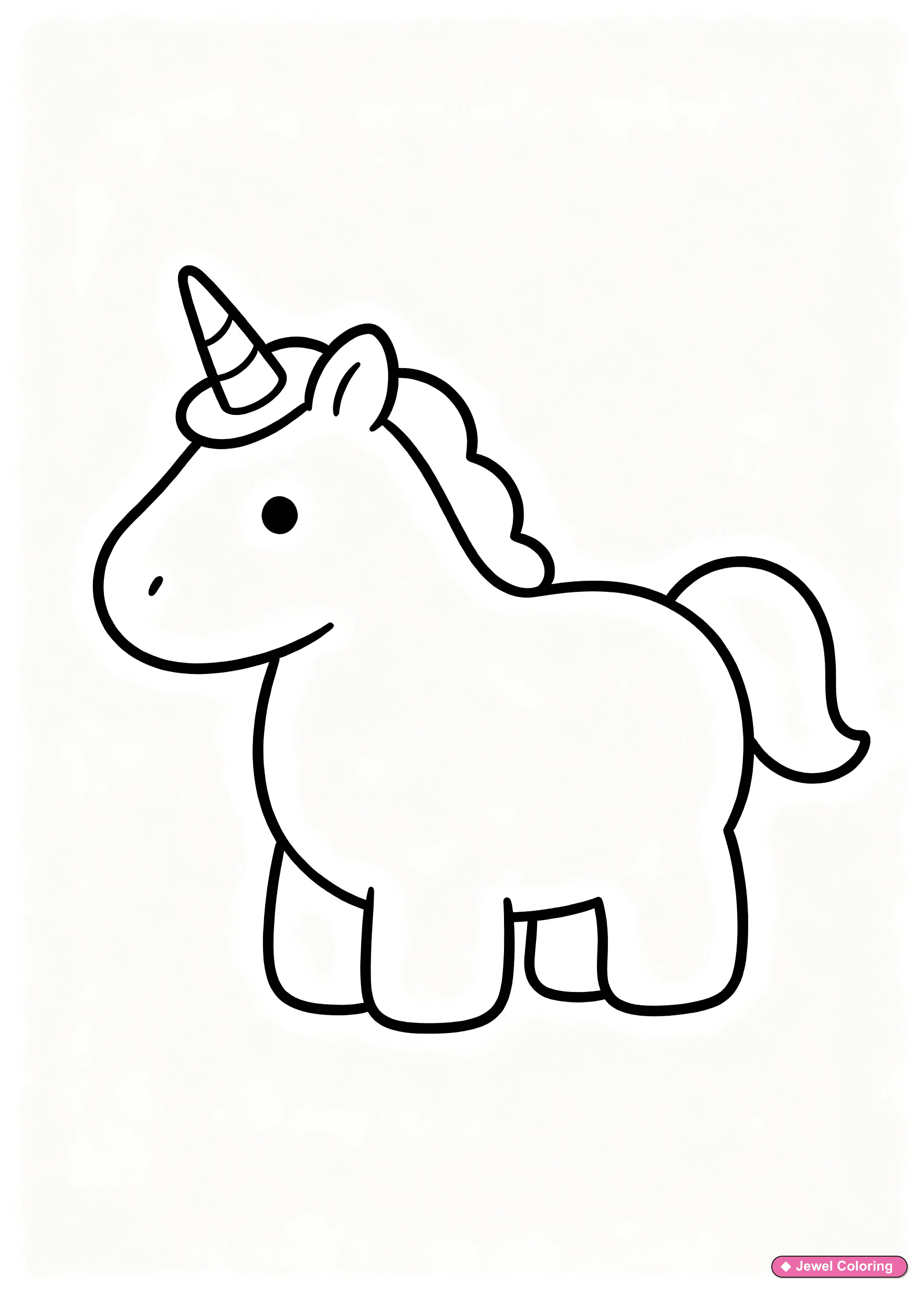 Easy and Cartoon Unicorn unicorns coloring page category